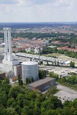 Vue aérienne d'un site de production d'énergie à Munich.
