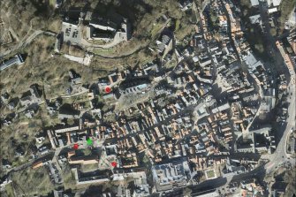 Image de Marburg vue du ciel avec les sites potentiels