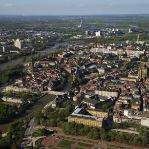 La ville de Metz vue d'en haut.