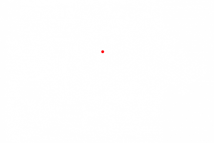 Europakarte im Format weiße Punkte mit der Lage von Chemnitz in Rot.