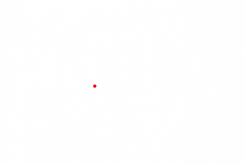 Europakarte im Format weiße Punkte mit der Lage von Lörrach in Rot.