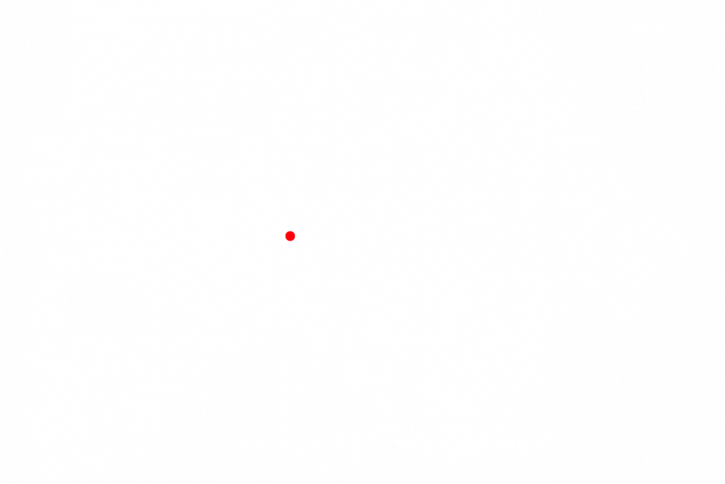 Europakarte im Format weiße Punkte mit der Lage von Ludwigsburg in Rot.